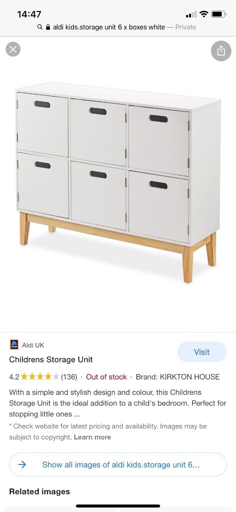 aldi childrens storage unit